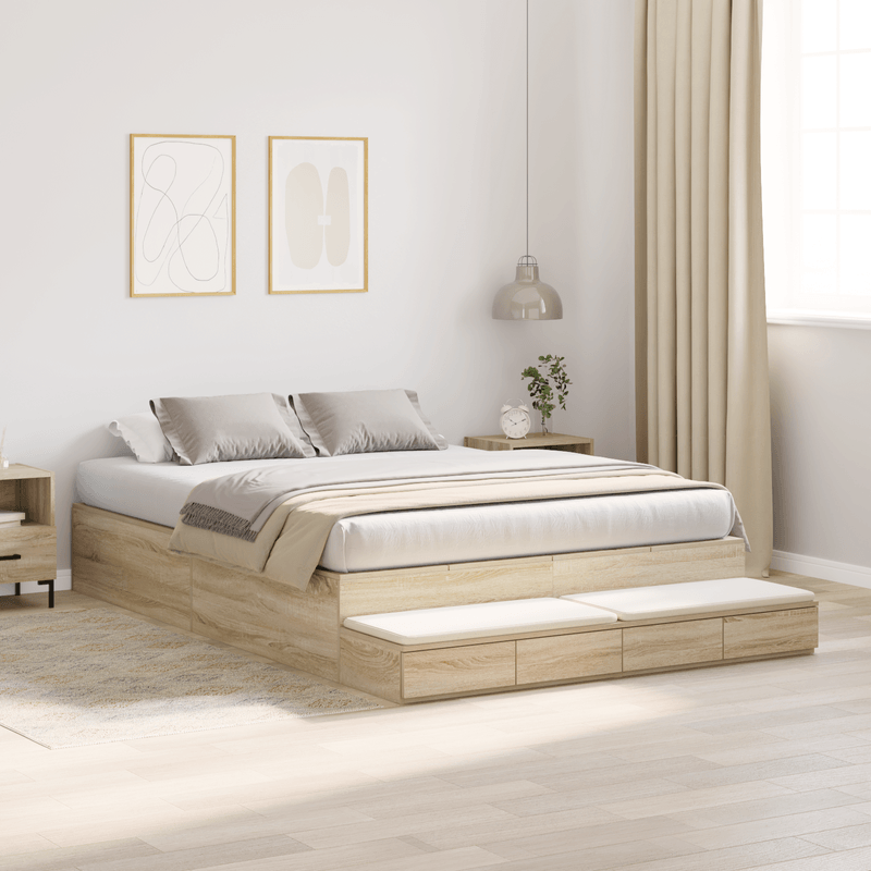 Casa si Gradina - Mobilier - Paturi si accesorii - Paturi - Cadru de pat de depozitare Sonoma Oak 140x190 cm - Infinity.ro