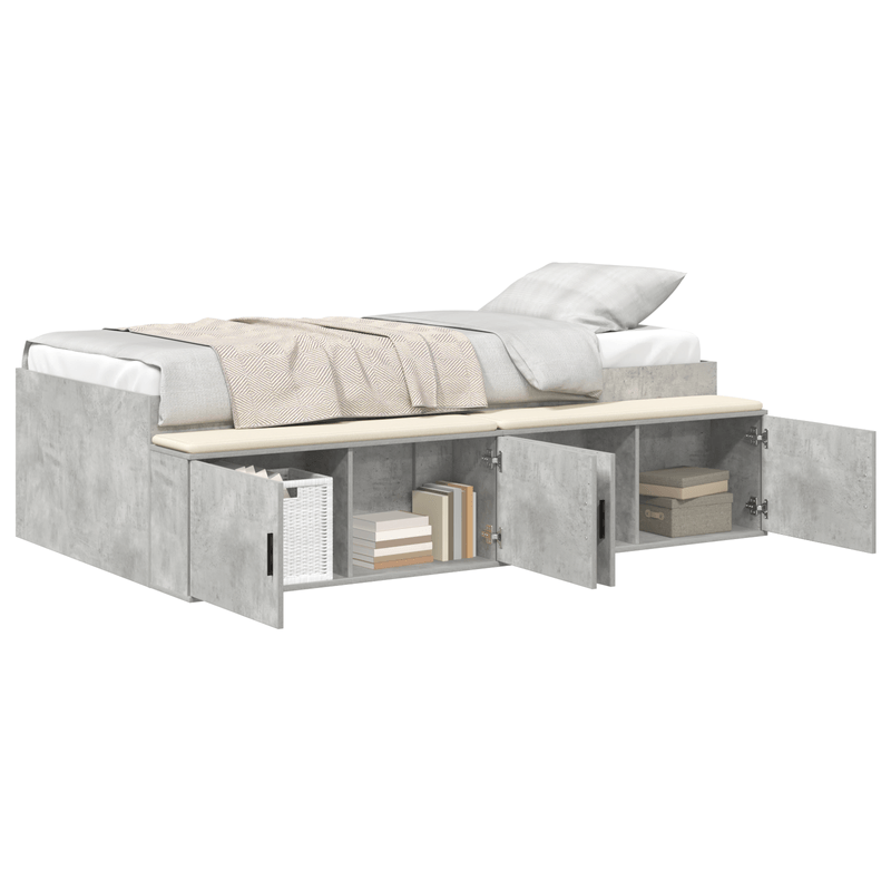 Casa si Gradina - Mobilier - Paturi si accesorii - Paturi - cadru de pat gri beton 90x200 cm - Infinity.ro