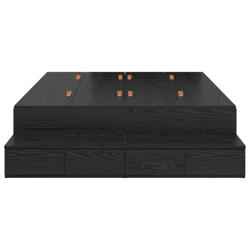 Casa si Gradina - Mobilier - Paturi si accesorii - Paturi - Cadru de pat cu depozitare Negru Stejar 120x190 cm - Infinity.ro