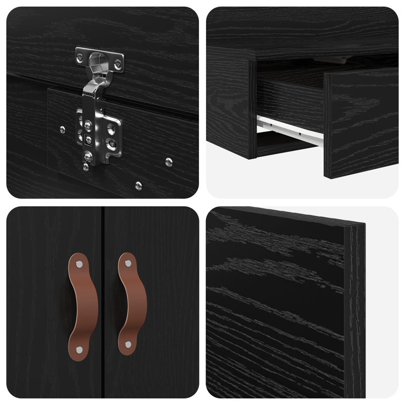 Casa si Gradina - Mobilier - Paturi si accesorii - Paturi - Cadru de pat cu depozitare Negru Stejar 120x190 cm - Infinity.ro