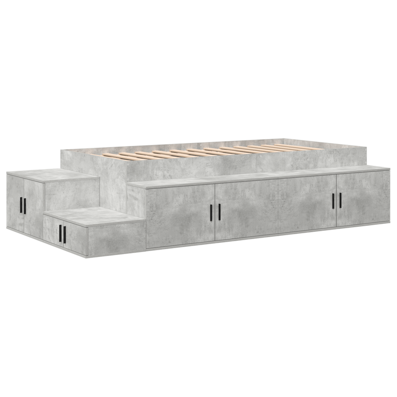 Casa si Gradina - Mobilier - Paturi si accesorii - Paturi - Rama de pat de depozitare Gri Beton 75x190 cm - Infinity.ro