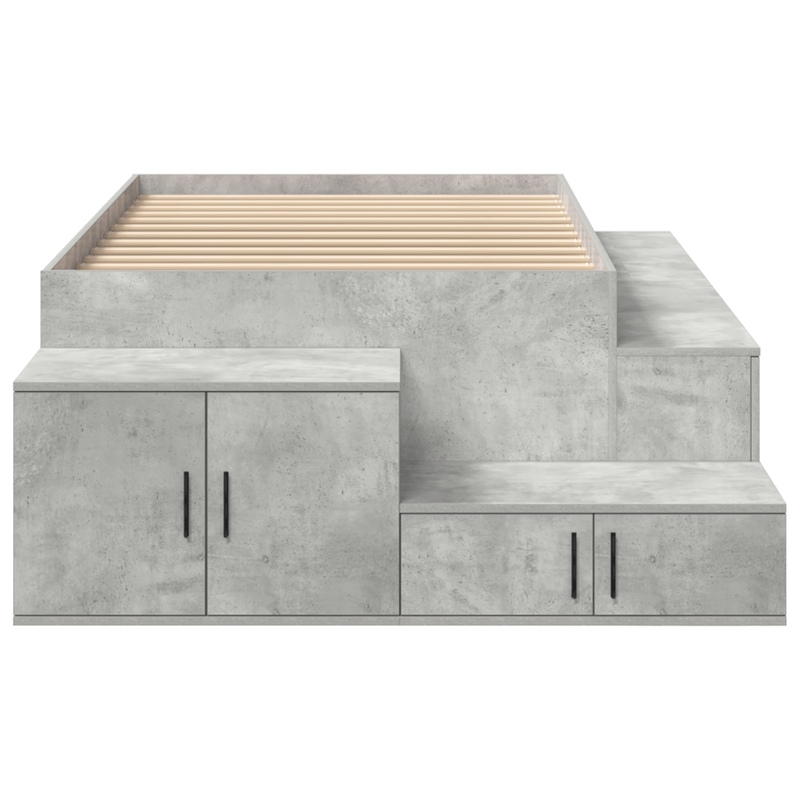 Casa si Gradina - Mobilier - Paturi si accesorii - Paturi - Rama de pat de depozitare Gri Beton 75x190 cm - Infinity.ro