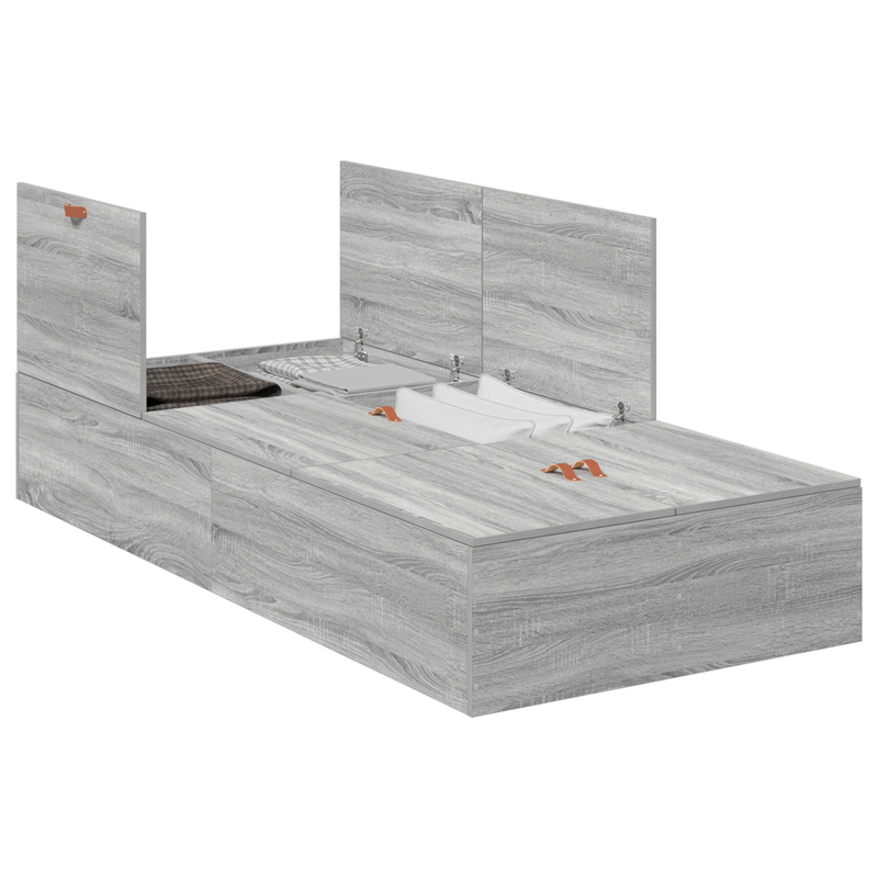 Casa si Gradina - Mobilier - Paturi si accesorii - Paturi - Cadrul de pat cu depozitare  Gri Sonoma 90x190 cm - Infinity.ro