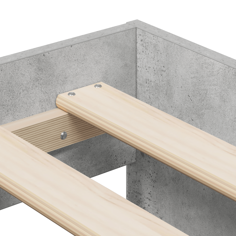 Casa si Gradina - Mobilier - Paturi si accesorii - Paturi - Rama de pat de depozitare Gri Beton 75x190 cm - Infinity.ro