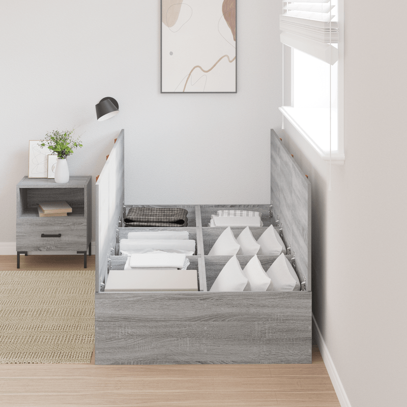 Casa si Gradina - Mobilier - Paturi si accesorii - Paturi - Cadrul de pat cu depozitare  Gri Sonoma 90x190 cm - Infinity.ro