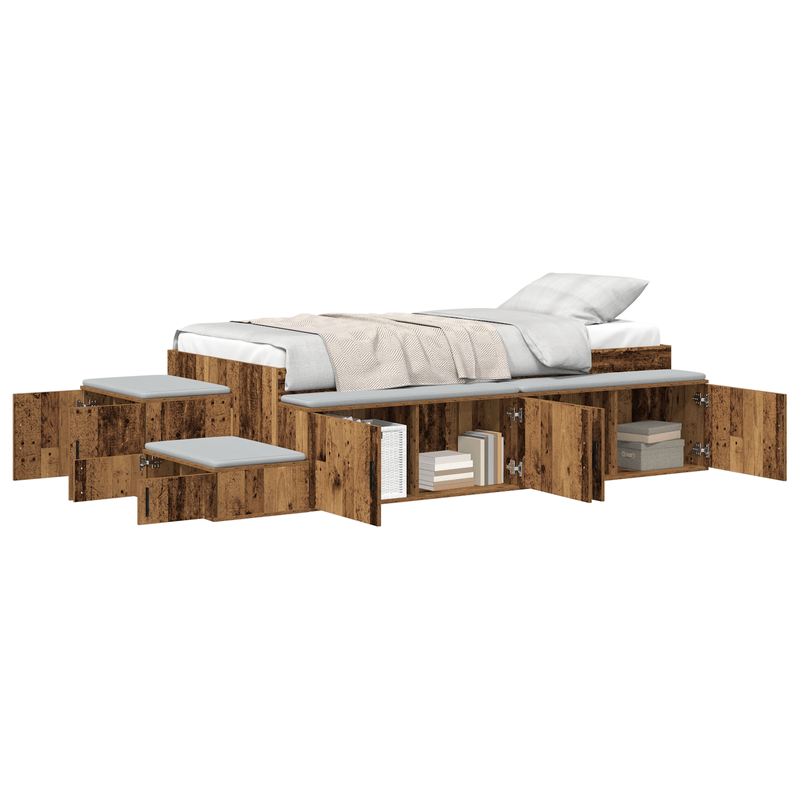 Casa si Gradina - Mobilier - Paturi si accesorii - Paturi - Cadru de Pat de Depozitare Lemn Vechi 75x190 cm - Infinity.ro