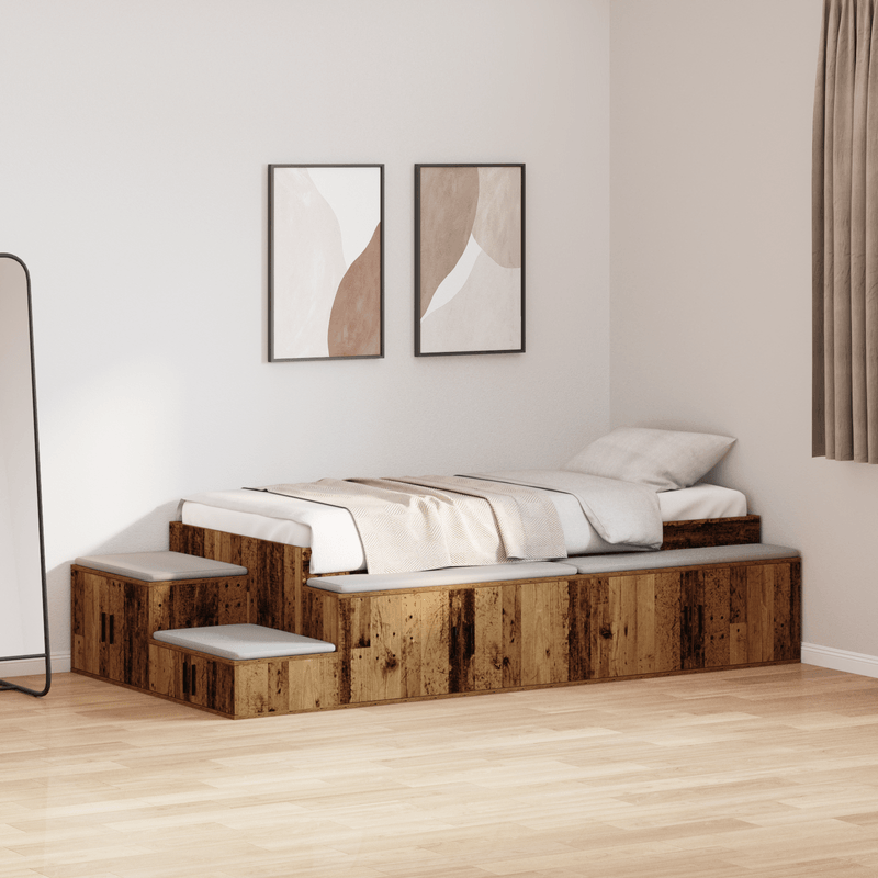 Casa si Gradina - Mobilier - Paturi si accesorii - Paturi - Cadru de Pat de Depozitare Lemn Vechi 75x190 cm - Infinity.ro