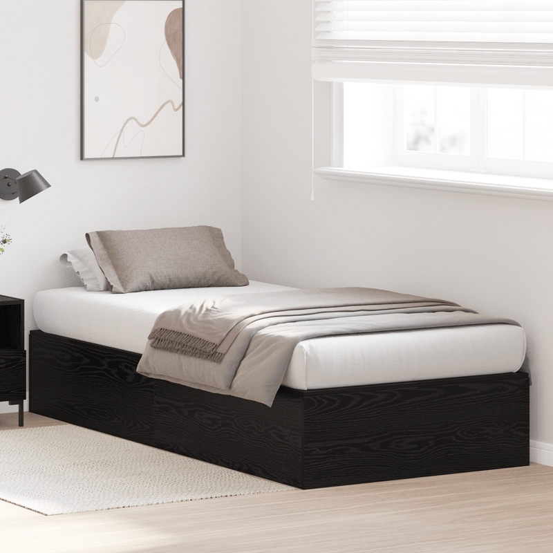 Casa si Gradina - Mobilier - Paturi si accesorii - Paturi - Cadru de pat cu depozitare  Negru Stejar 90x190 cm - Infinity.ro