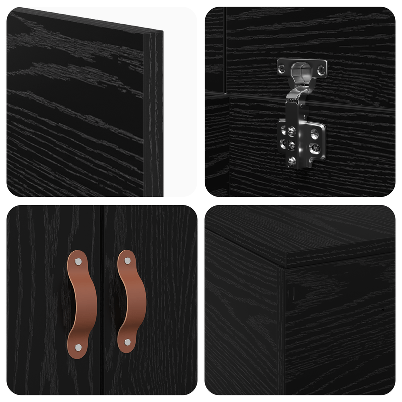 Casa si Gradina - Mobilier - Paturi si accesorii - Paturi - Cadru de pat cu depozitare  Negru Stejar 90x190 cm - Infinity.ro