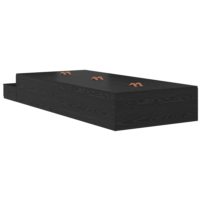 Casa si Gradina - Mobilier - Paturi si accesorii - Paturi - Cadru de pat cu depozitare Negru Stejar 90x190 cm - Infinity.ro