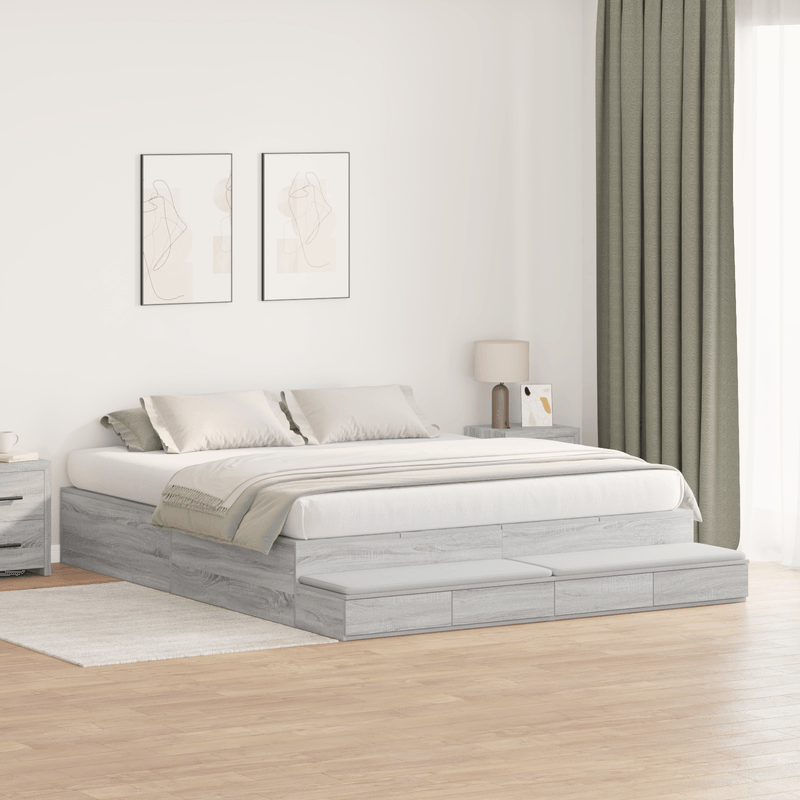 Casa si Gradina - Mobilier - Paturi si accesorii - Paturi - Cadru de pat Gri sonoma 200x200 cm - Infinity.ro