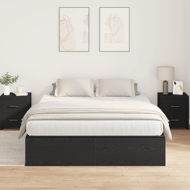 Casa si Gradina - Mobilier - Paturi si accesorii - Paturi - Cadru de pat cu depozitare  Stejar negru 200x200 cm - Infinity.ro