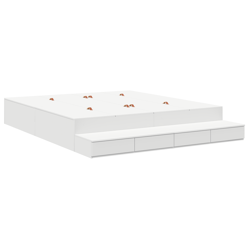 Casa si Gradina - Mobilier - Paturi si accesorii - Paturi - Cadru de pat cu depozitare Alb 200x200 cm - Infinity.ro