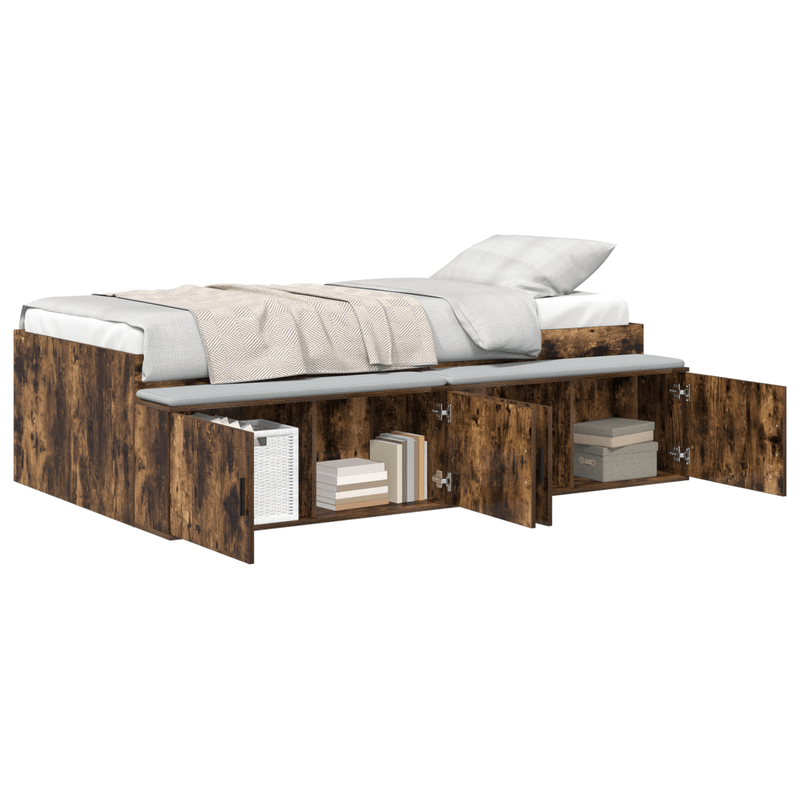 Casa si Gradina - Mobilier - Paturi si accesorii - Paturi - Cadru de pat cu depozitare Stejar afumat 80x200 cm - Infinity.ro