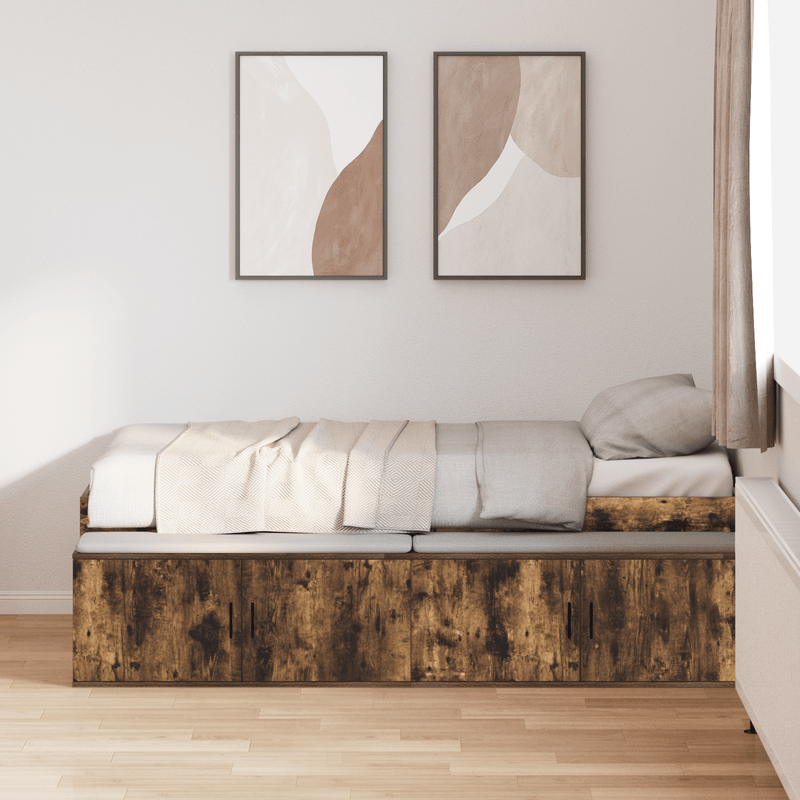 Casa si Gradina - Mobilier - Paturi si accesorii - Paturi - Cadru de pat cu depozitare Stejar afumat 80x200 cm - Infinity.ro