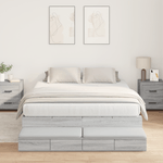 Casa si Gradina - Mobilier - Paturi si accesorii - Paturi - Cadru de pat cu depozitare Gri Sonoma 140x200 cm - Infinity.ro
