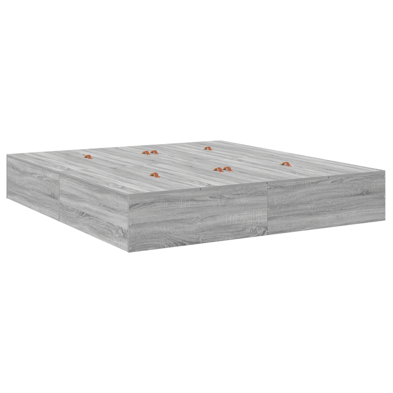 Casa si Gradina - Mobilier - Paturi si accesorii - Paturi - Cadru de pat cu depozitare  Gri Sonoma 200x200 cm - Infinity.ro