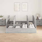 Casa si Gradina - Mobilier - Paturi si accesorii - Paturi - Cadru de pat cu depozitare  Gri Sonoma 200x200 cm - Infinity.ro