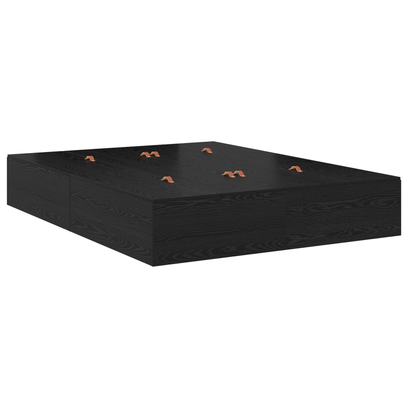 Casa si Gradina - Mobilier - Paturi si accesorii - Paturi - Cadru de pat cu depozitare  Negru Stejar 150x200 cm - Infinity.ro