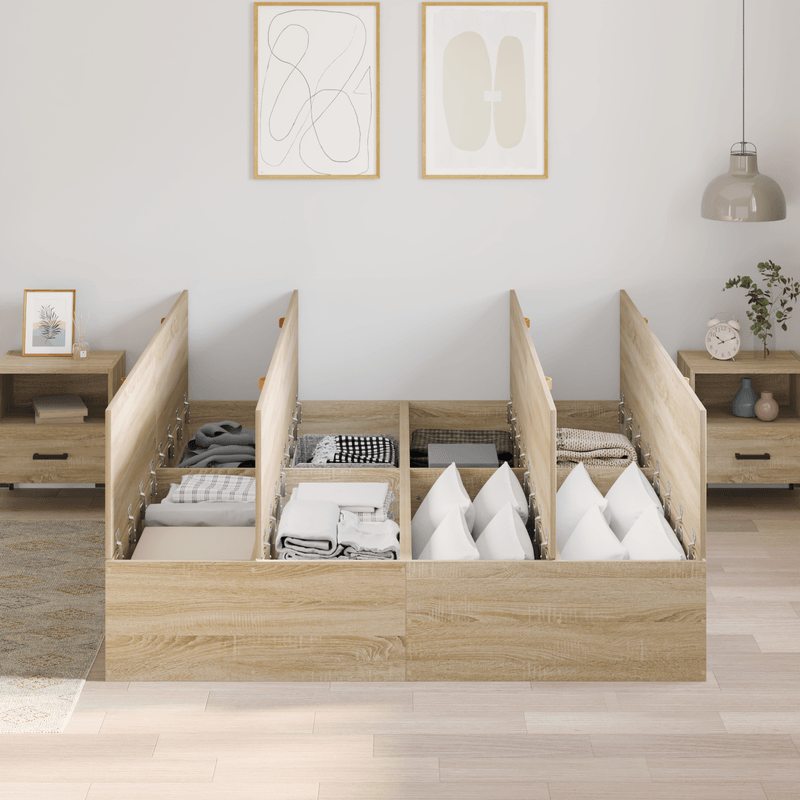 Casa si Gradina - Mobilier - Paturi si accesorii - Paturi - Cadru de pat cu depozitare  Sonoma Oak 160x200 cm - Infinity.ro