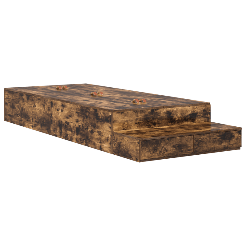 Casa si Gradina - Mobilier - Paturi si accesorii - Paturi - Cadru de pat cu depozitare Stejar fumuriu 90x200 cm - Infinity.ro