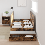 Casa si Gradina - Mobilier - Paturi si accesorii - Paturi - Cadru de pat cu depozitare Stejar fumuriu 90x200 cm - Infinity.ro