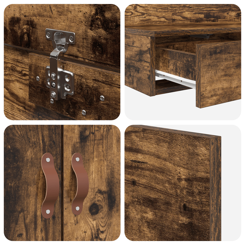 Casa si Gradina - Mobilier - Paturi si accesorii - Paturi - Cadru de pat cu depozitare Stejar afumat 140x190 cm - Infinity.ro