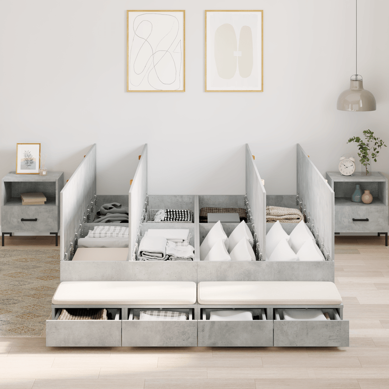 Casa si Gradina - Mobilier - Paturi si accesorii - Paturi - Cadru de pat gri beton 150x200 cm - Infinity.ro