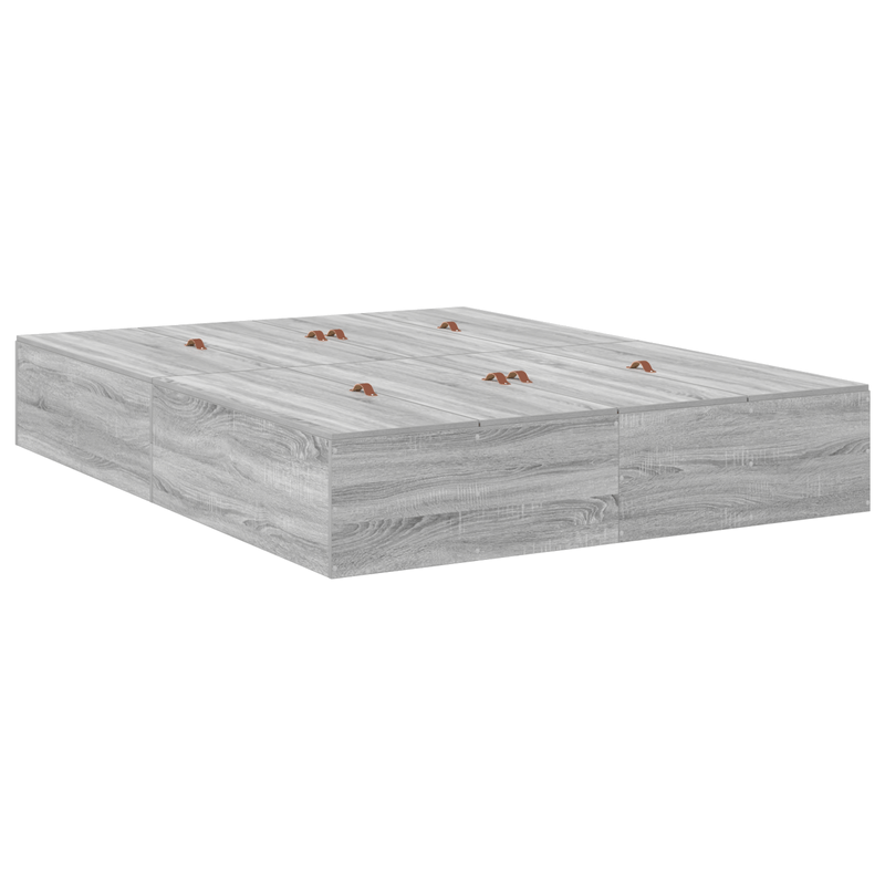Casa si Gradina - Mobilier - Paturi si accesorii - Paturi - Cadru de pat cu depozitare Gri Sonoma 135x190 cm - Infinity.ro