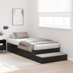 Casa si Gradina - Mobilier - Paturi si accesorii - Paturi - Cadru de pat cu depozitare Negru Stejar 75x190 cm - Infinity.ro