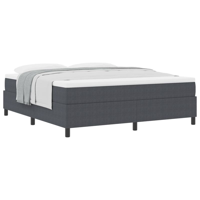 Casa si Gradina - Mobilier - Paturi si accesorii - Paturi - Pat cu spring box cu saltea gri inchis super king din tesatura de catifea - Infinity.ro