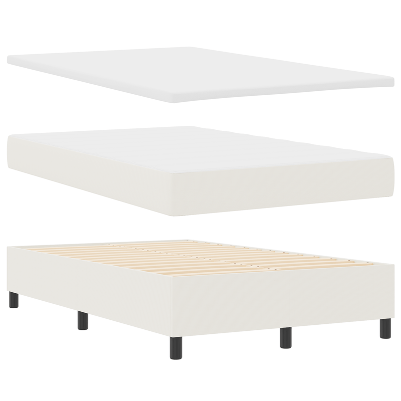 Casa si Gradina - Mobilier - Paturi si accesorii - Paturi - Pat cu somiera cu saltea crem mic dublu tesatura din corduroi - Infinity.ro