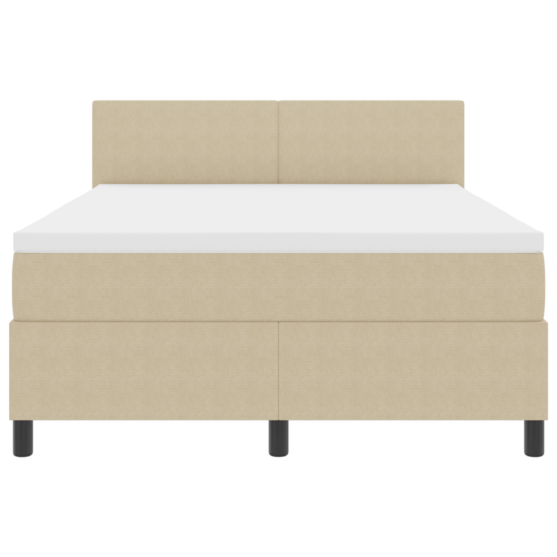 Casa si Gradina - Mobilier - Paturi si accesorii - Paturi - Pat cu arcuri cu Saltea & Lumina LED Verde Gri 140x200 cm Tesatura din Corduroy - Infinity.ro