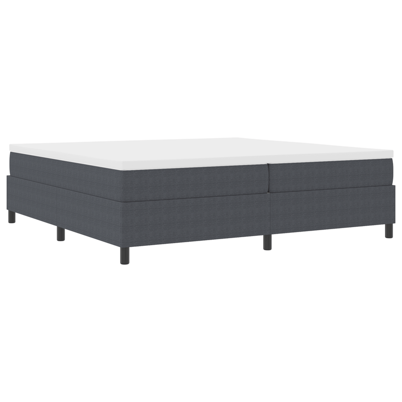 Casa si Gradina - Mobilier - Paturi si accesorii - Paturi - Pat cu arcuri si saltea Gri inchis 200x200 cm Tesatura din calarie - Infinity.ro