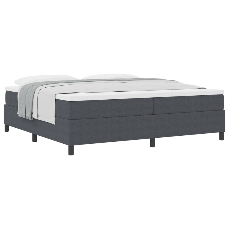 Casa si Gradina - Mobilier - Paturi si accesorii - Paturi - Pat cu arcuri si saltea Gri inchis 200x200 cm Tesatura din calarie - Infinity.ro