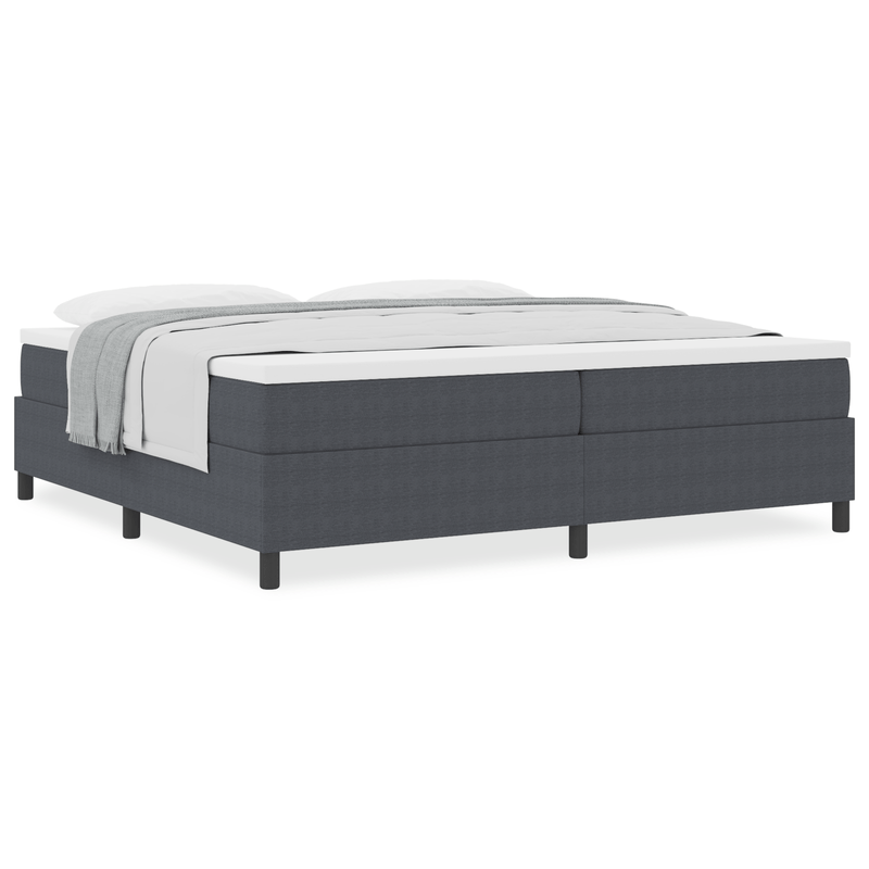 Casa si Gradina - Mobilier - Paturi si accesorii - Paturi - Pat cu arcuri si saltea Gri inchis 200x200 cm Tesatura din calarie - Infinity.ro
