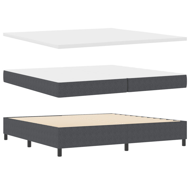 Casa si Gradina - Mobilier - Paturi si accesorii - Paturi - Pat cu arcuri si saltea Gri inchis 200x200 cm Tesatura din calarie - Infinity.ro