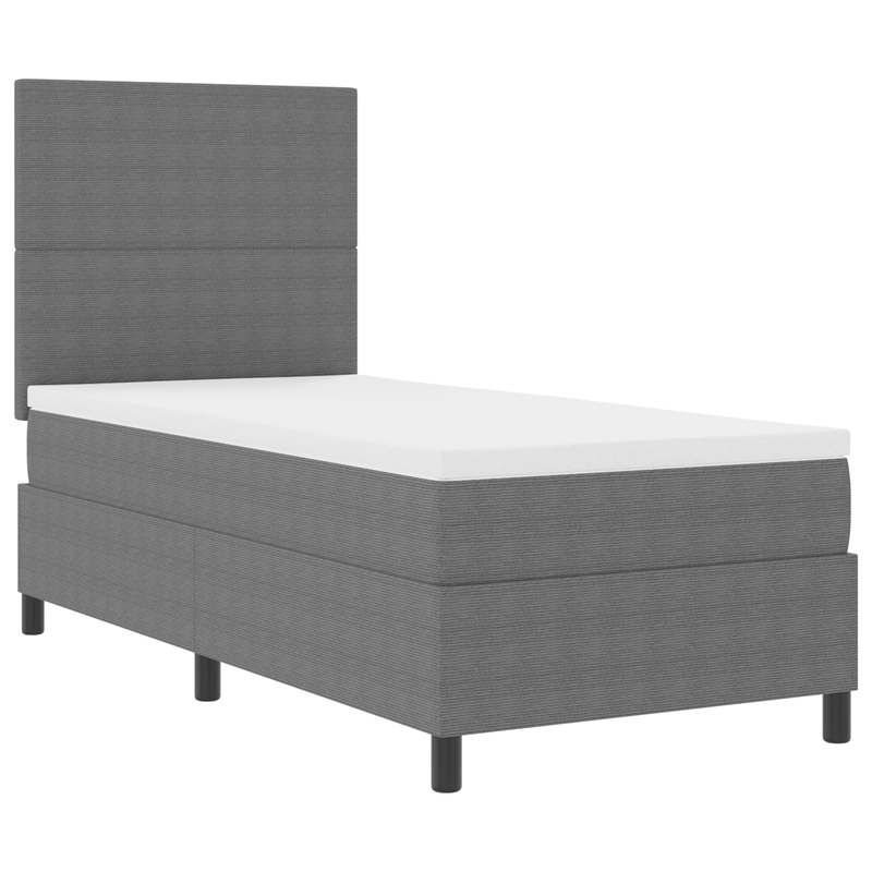 Casa si Gradina - Mobilier - Paturi si accesorii - Paturi - Pat cu arcuri cu saltea Gri 100x200 cm Tesatura de catifea - Infinity.ro