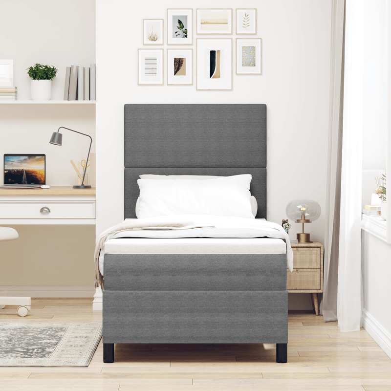 Casa si Gradina - Mobilier - Paturi si accesorii - Paturi - Pat cu arcuri cu saltea Gri 100x200 cm Tesatura de catifea - Infinity.ro