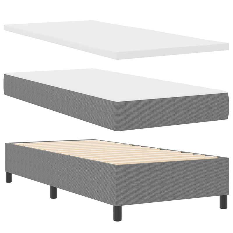 Casa si Gradina - Mobilier - Paturi si accesorii - Paturi - Pat cu arcuri cu saltea Gri 100x200 cm Tesatura de catifea - Infinity.ro