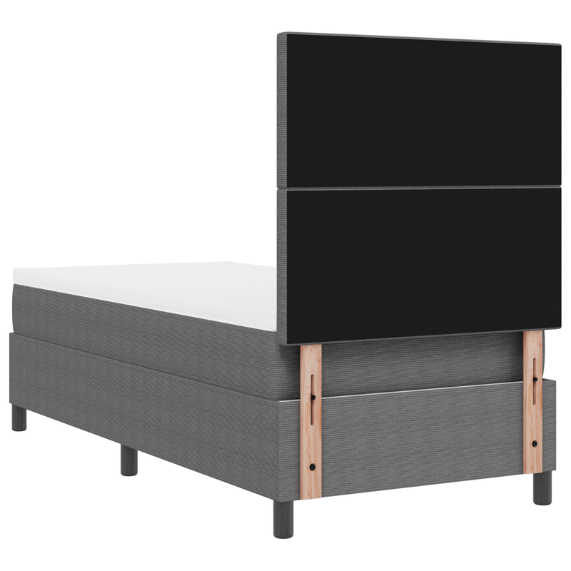 Casa si Gradina - Mobilier - Paturi si accesorii - Paturi - Pat cu arcuri cu saltea Gri 100x200 cm Tesatura de catifea - Infinity.ro