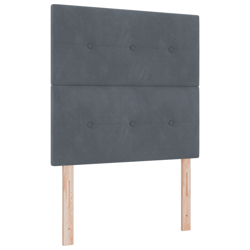 Casa si Gradina - Mobilier - Paturi si accesorii - Accesorii paturi - Tablie de pat cu nasturi, gri inchis, 90 cm catifea - Infinity.ro
