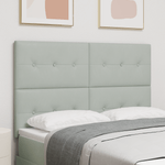 Casa si Gradina - Mobilier - Paturi si accesorii - Accesorii paturi - Tablie de pat cu nasturi, gri deschis, 140 cm, catifea - Infinity.ro