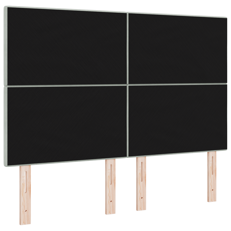 Casa si Gradina - Mobilier - Paturi si accesorii - Accesorii paturi - Tablie de pat cu nasturi, gri deschis, 140 cm, catifea - Infinity.ro