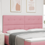 Casa si Gradina - Mobilier - Paturi si accesorii - Accesorii paturi - Tablie de pat cu nasturi, roz, 200 cm, catifea - Infinity.ro