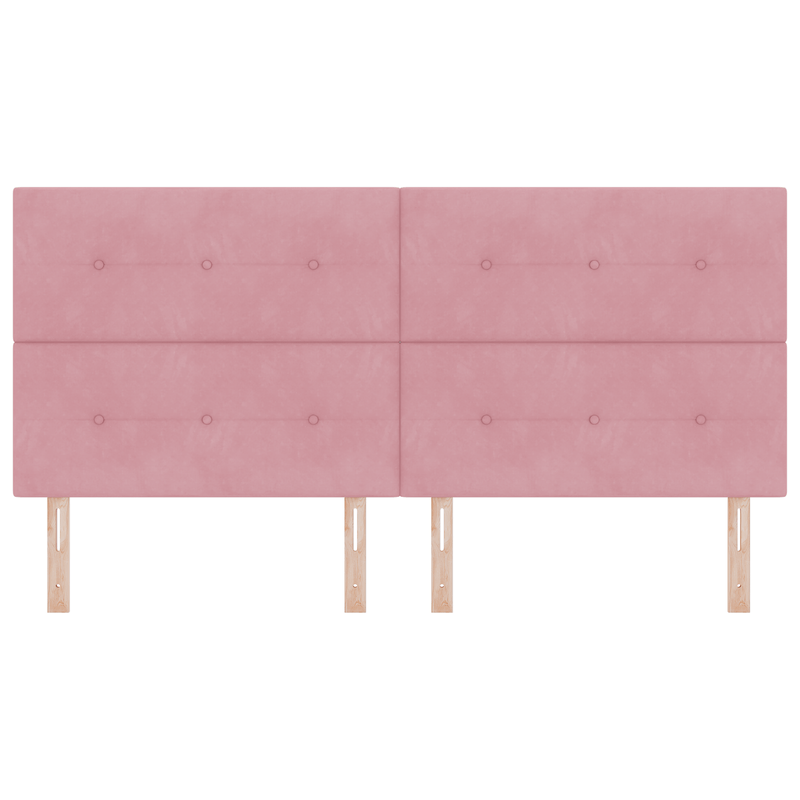 Casa si Gradina - Mobilier - Paturi si accesorii - Accesorii paturi - Tablie de pat cu nasturi, roz, 200 cm, catifea - Infinity.ro