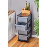 Casa si Gradina - Mobilier - Organizare si depozitare - Organizatoare pentru sertare si dulapuri - Organizator de bucatarie, Hermia, plastic, gri, 90x35x45 cm - Infinity.ro