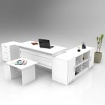 Casa si Gradina - Mobilier - Mese si birouri - Birouri - Set mobilier birou, Hanah Home, pal melaminat, alb, 956LCS2118 - Infinity.ro