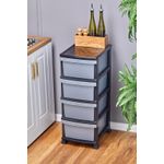 Casa si Gradina - Mobilier - Organizare si depozitare - Organizatoare pentru sertare si dulapuri - Organizator de bucatarie, Hermia, plastic, gri, 90x35x45 cm - Infinity.ro
