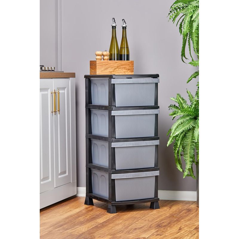 Casa si Gradina - Mobilier - Organizare si depozitare - Organizatoare pentru sertare si dulapuri - Organizator de bucatarie, Hermia, plastic, gri, 90x35x45 cm - Infinity.ro